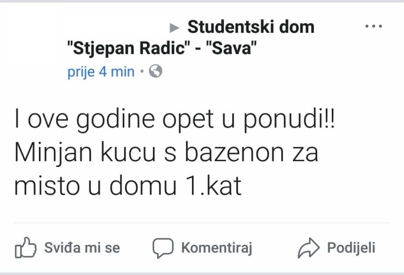 Najsmješnije objave "tražim cimera" sa domskih grupa
