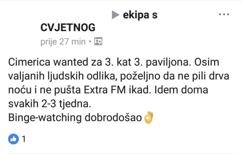 Najsmješnije objave "tražim cimera" sa domskih grupa
