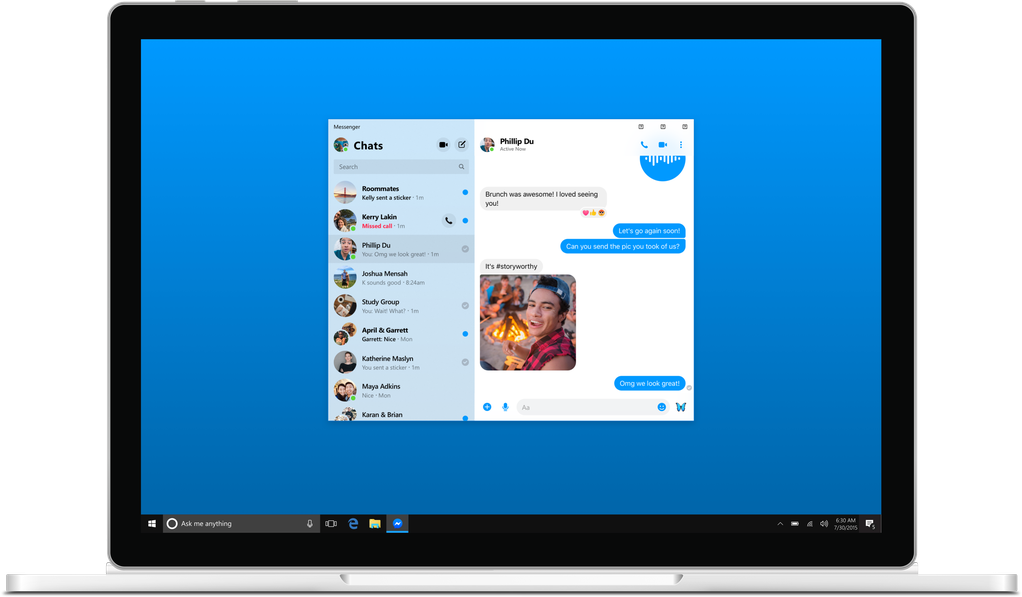 Dizajn desktop Messengera
Predstavljanje novih karakteristika Facebook aplikacija
Novi izgled Messengera.