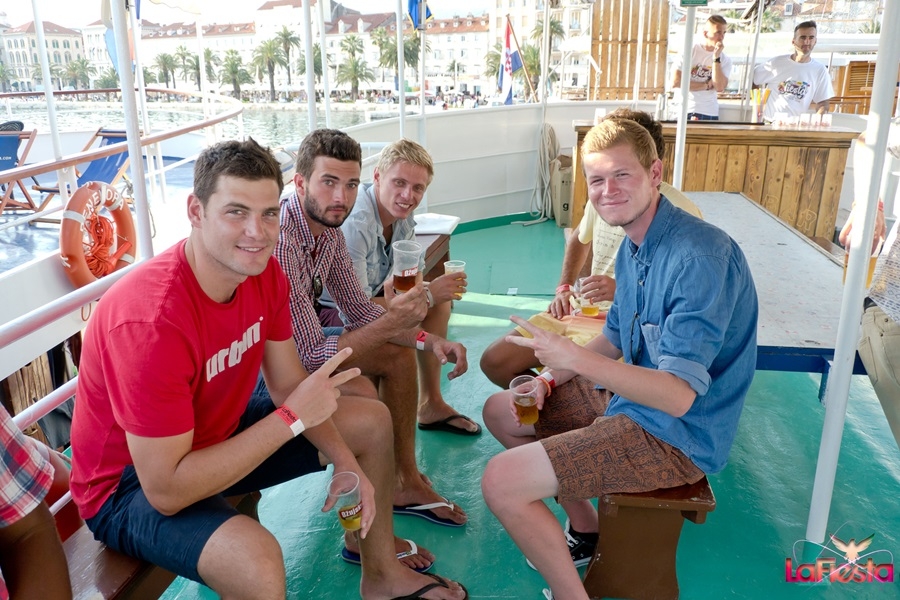 Guys on the boat party