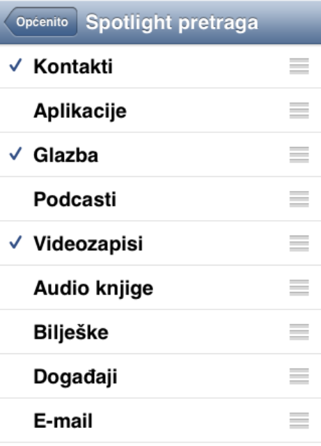 Ispravna Spotlight pretraga