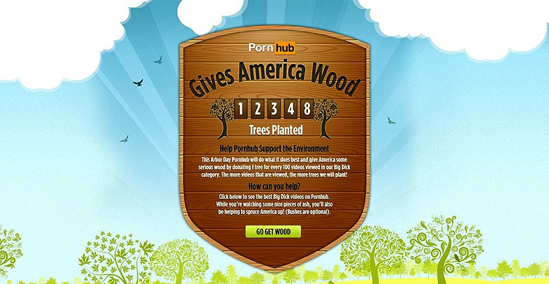 Pornhub gives America wood
